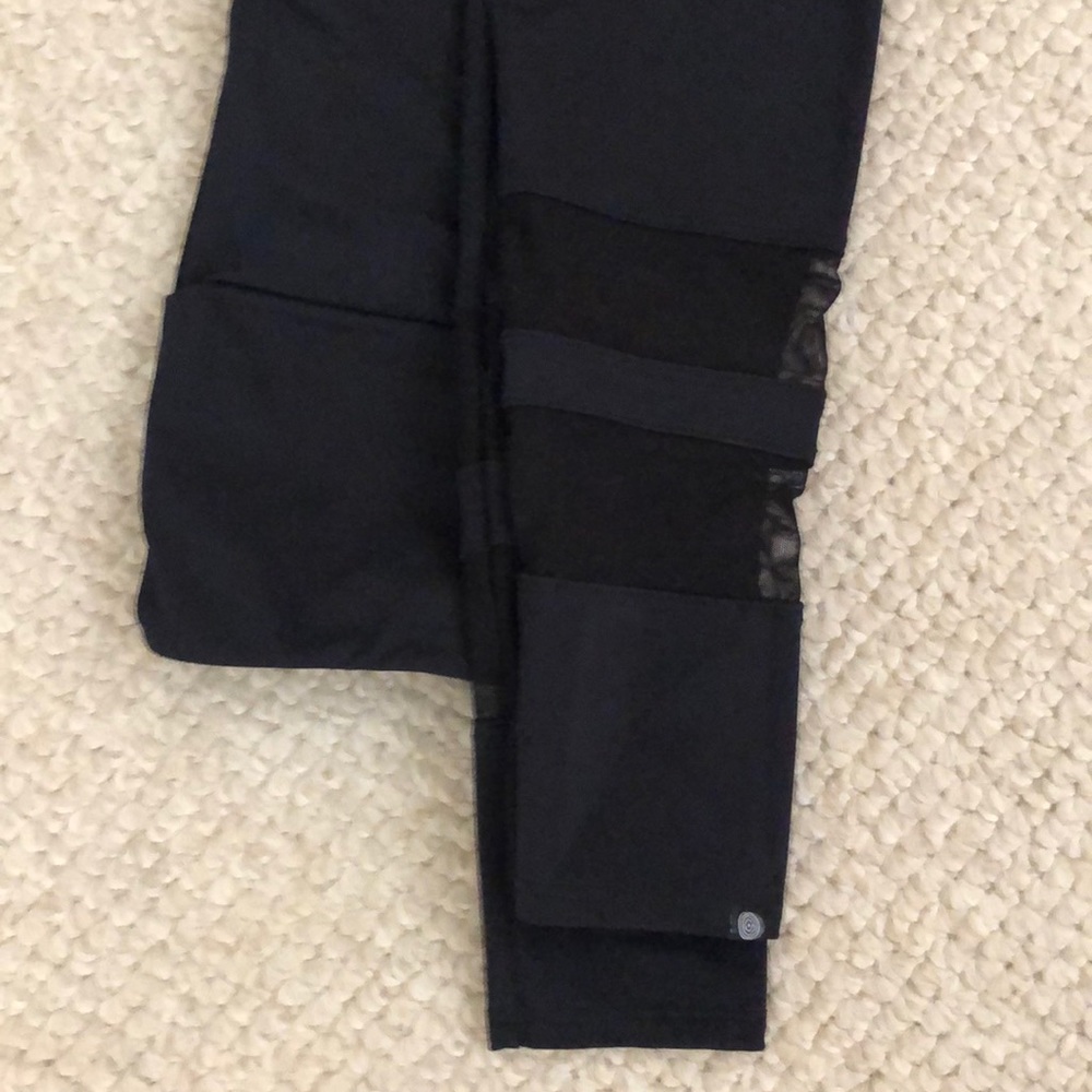 Onzie Black pants with mesh double trim on calf